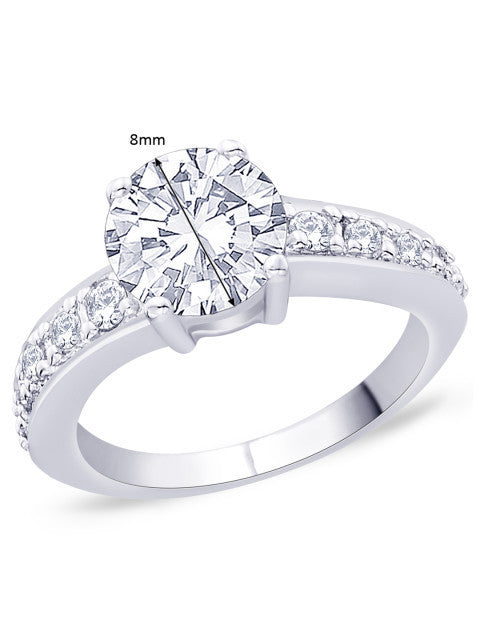 Peora Rhodium-Plated Sterling Silver Ring