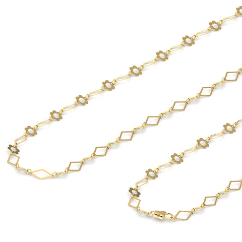 Bloom Cutout Link Gold Chain